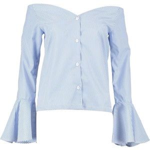 Boohoo off the shoulder button up top size 4